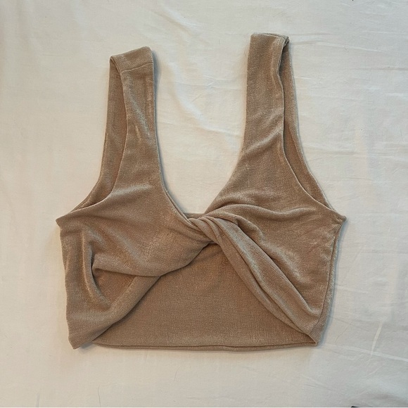 Victoria + Sophia Gold Tie Bra Tank Top - Picture 5 of 8